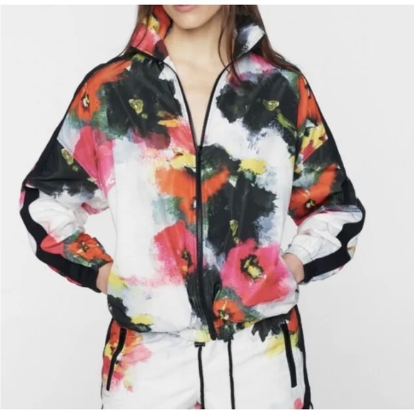 Pam & Gela Jackets & Blazers - Pam & Gela Watercolor Stand Track Jacket
Floral Print